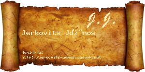 Jerkovits János névjegykártya