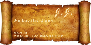 Jerkovits János névjegykártya