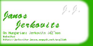 janos jerkovits business card